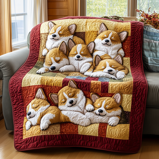 Sleeping Corgi Quilted Blanket GFTOTP2387