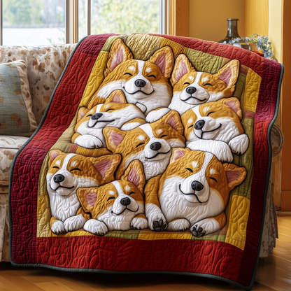 Sleeping Corgi Quilted Blanket GFTOTP2388