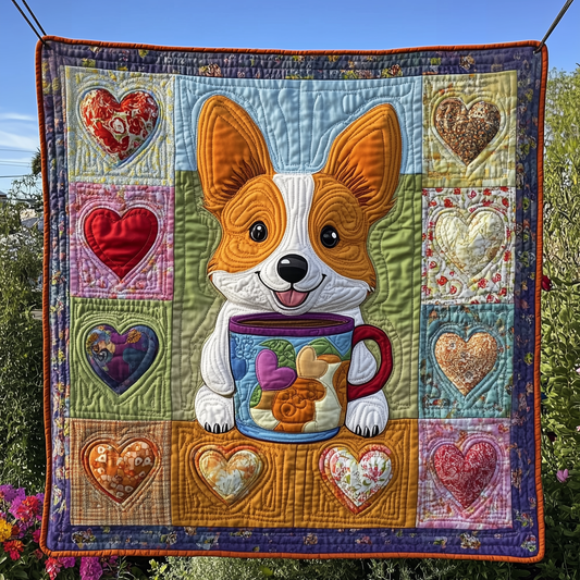 A Cup Of Corgi Quilted Blanket GFTOTP2474