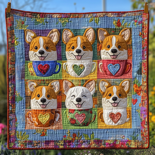 A Cup Of Corgi Quilted Blanket GFTOTP2478