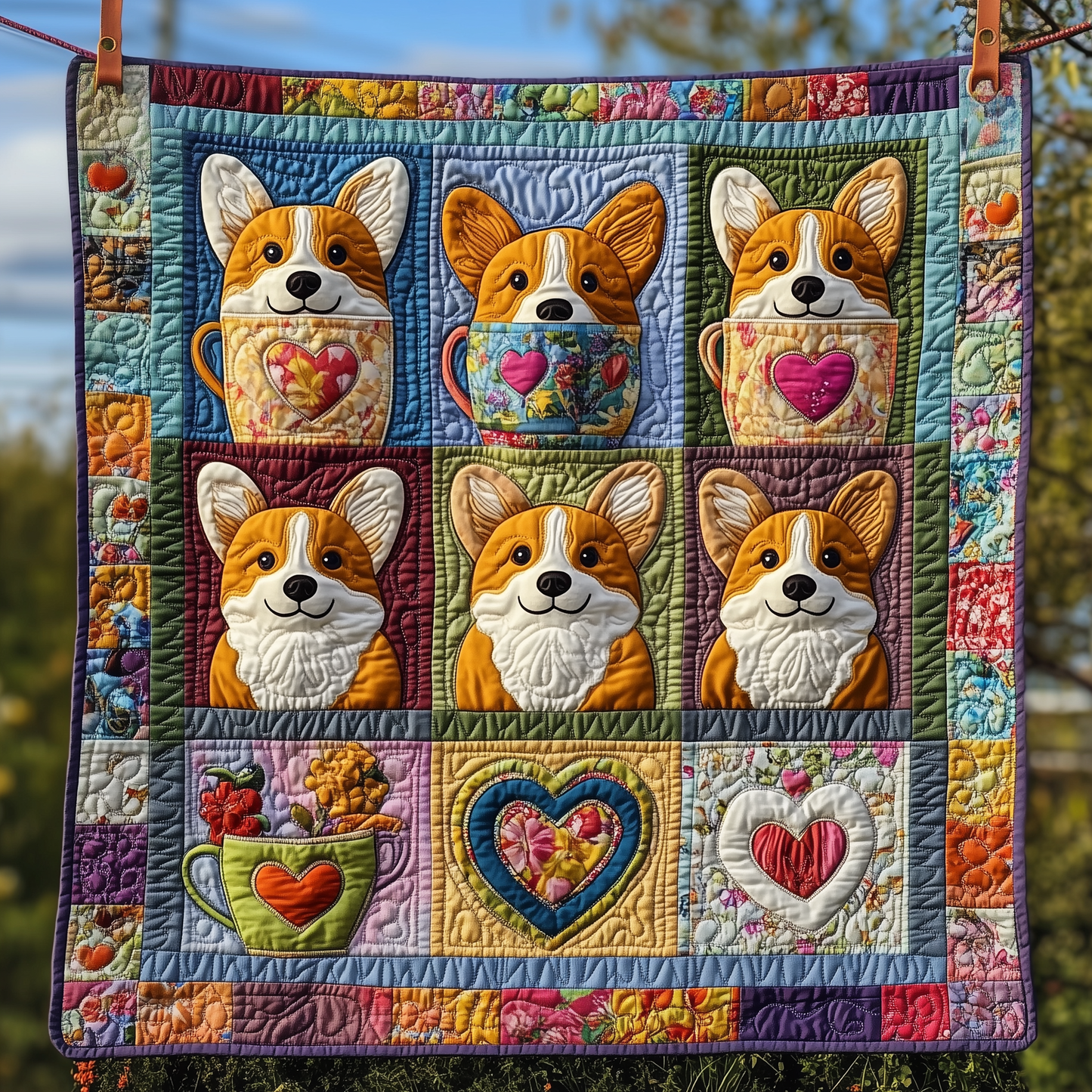 A Cup Of Corgi Quilted Blanket GFTOTP2479