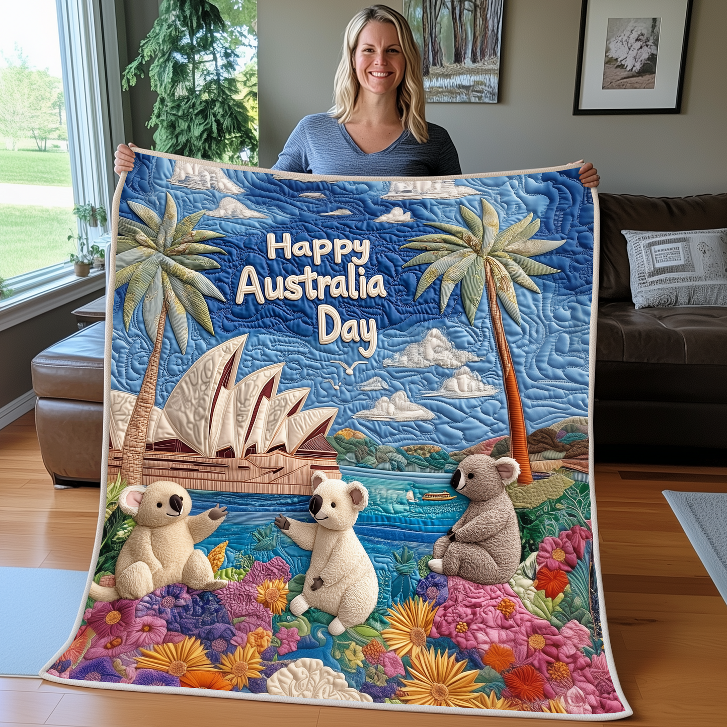 Happy Australia Day Quilted Blanket GFTOTP2681