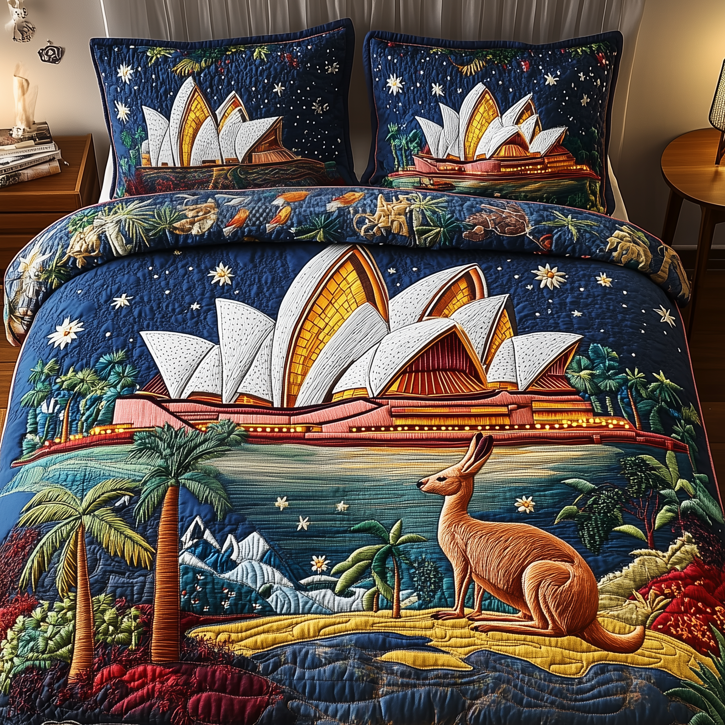 Happy Australia Day 3-Piece Quilted Bedding Set GFTOTP2685