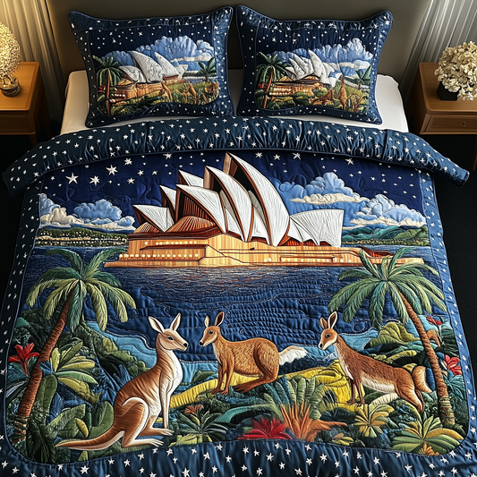 Happy Australia Day 3-Piece Quilted Bedding Set GFTOTP2688