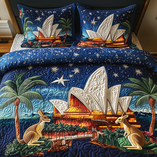 Happy Australia Day 3-Piece Quilted Bedding Set GFTOTP2689