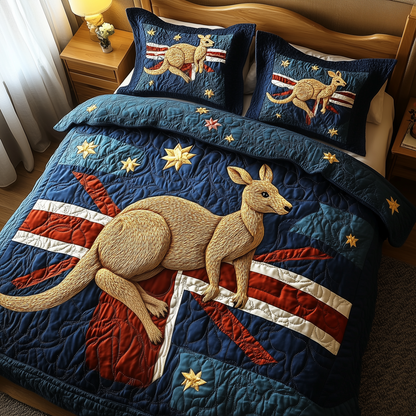 Happy Australia Day 3-Piece Quilted Bedding Set GFTOTP2690