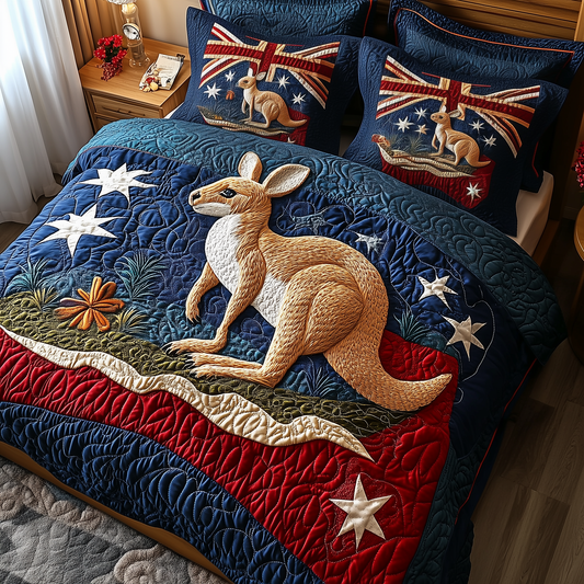 Happy Australia Day 3-Piece Quilted Bedding Set GFTOTP2691