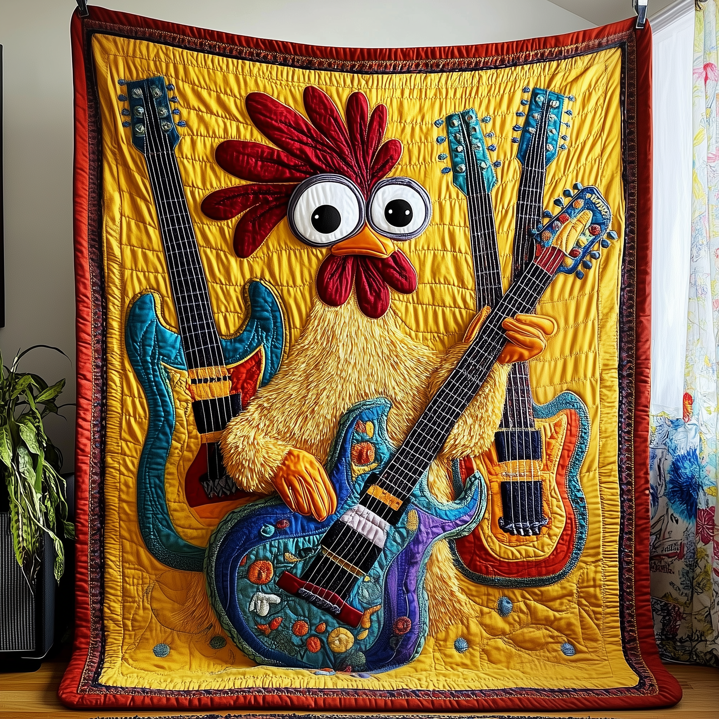 Chicken Rock Fiesta Quilted Blanket GFTOTP3167